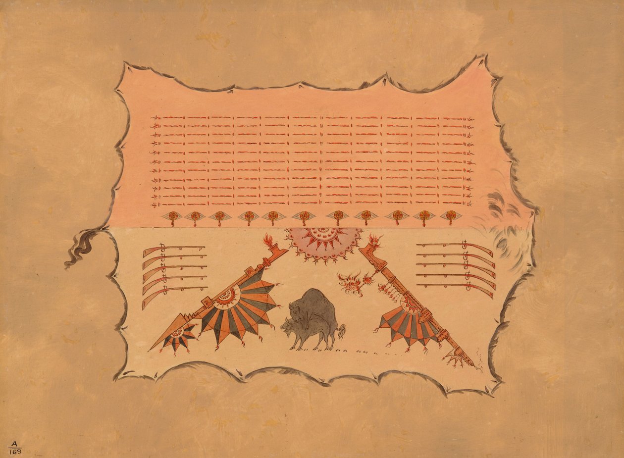 Facsimile di un manto Omaha, 1861-1869 da George Catlin