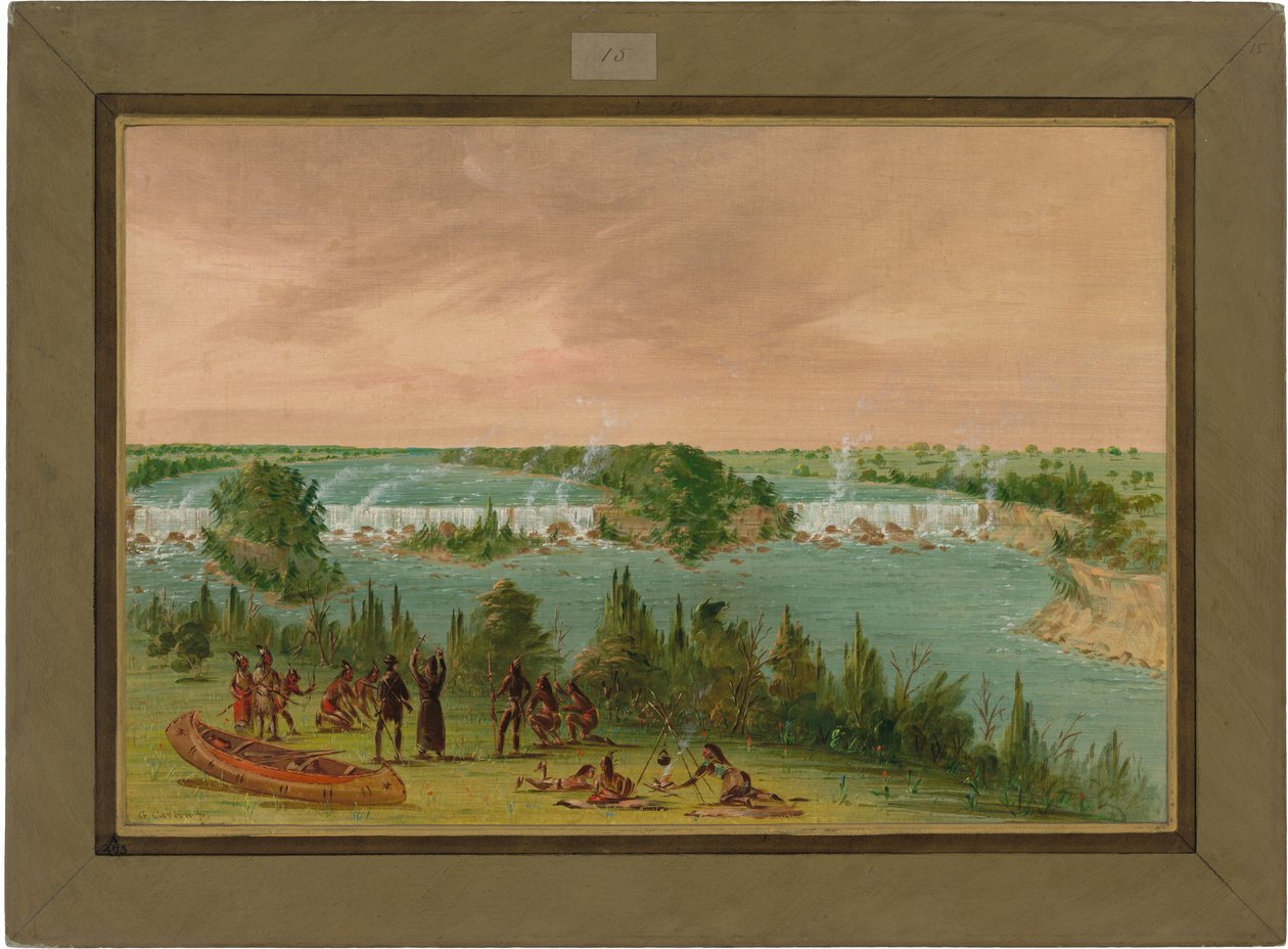 Padre Hennepin e compagni alle cascate di St. Anthony. 1 maggio 1680 da George Catlin