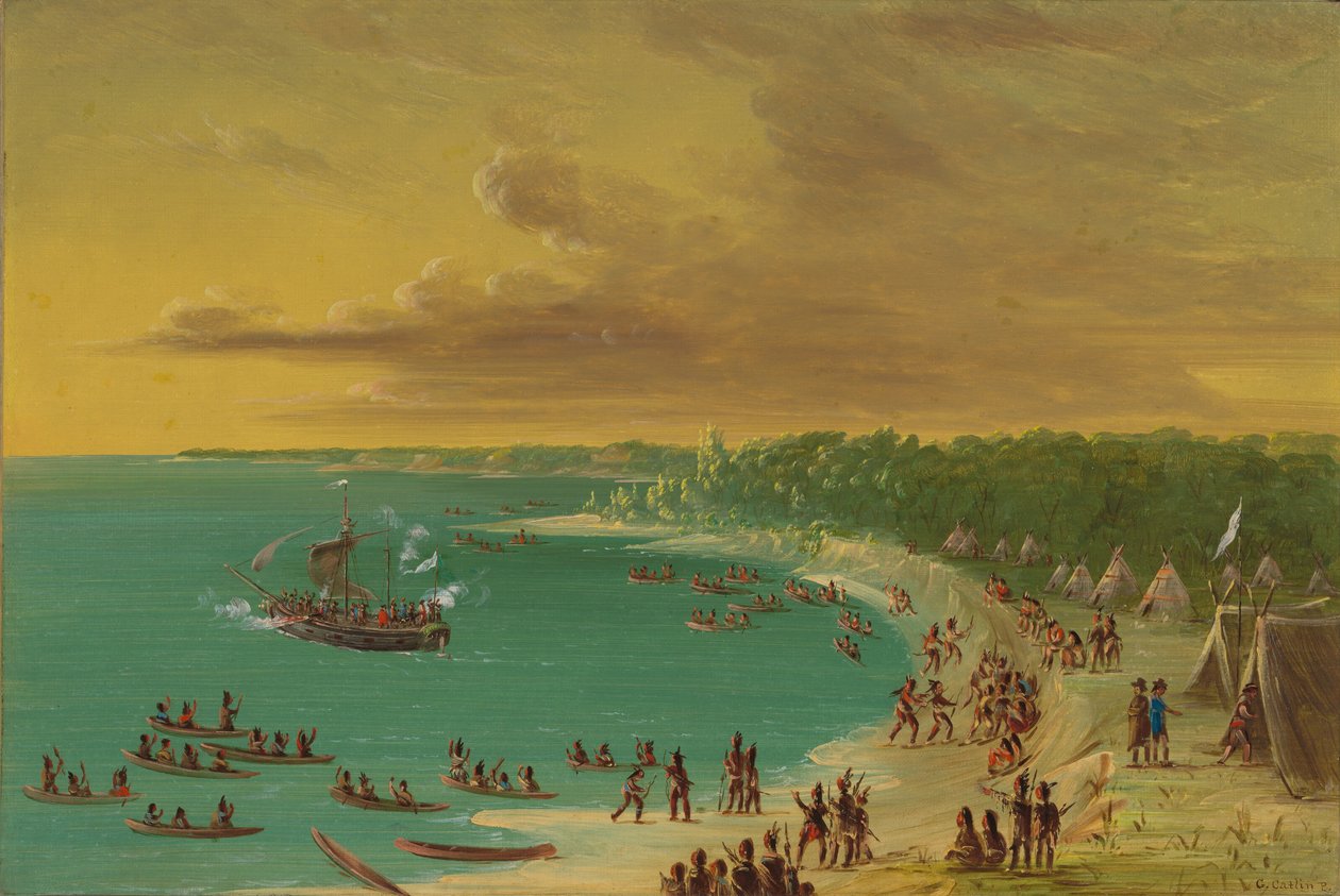 Prima navigazione del Griffin sul Lago Erie. 7 agosto 1679, 1847-1848 da George Catlin