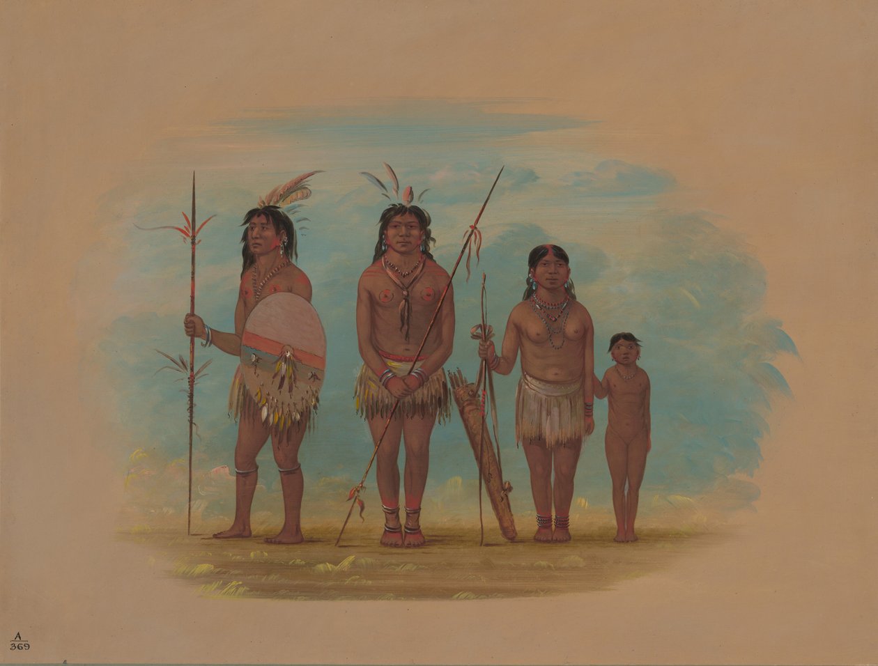Quattro indiani Xingu, 1854-1869 da George Catlin