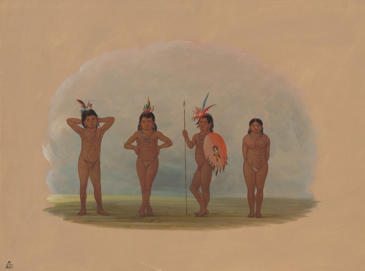 Quattro bambini Zurumati, 1854-1869 da George Catlin