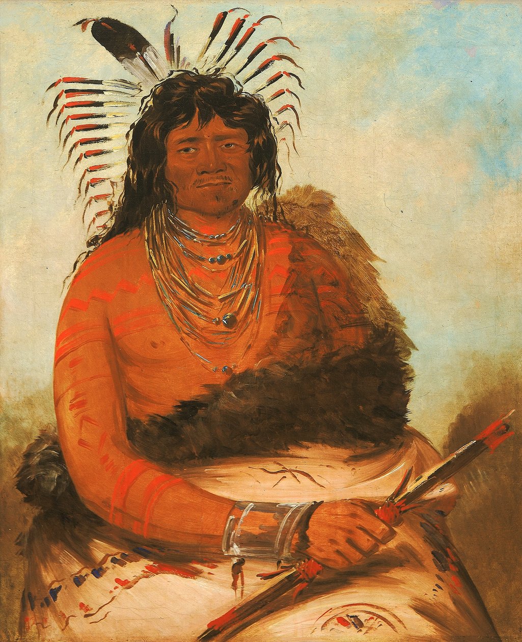 Háh-nee, il castoro, un guerriero da George Catlin