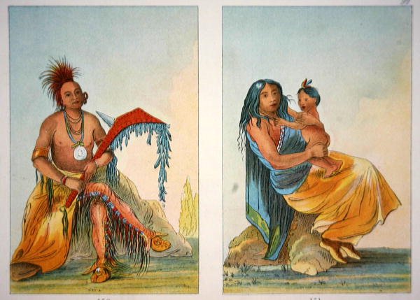 Capo Clermont con sua moglie e suo figlio da George Catlin