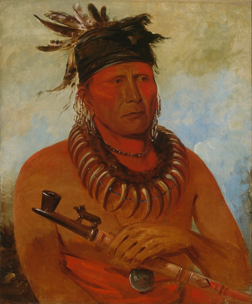 Háw-che-ke-súg-ga, Colui che uccide gli Osage, capo della tribù da George Catlin