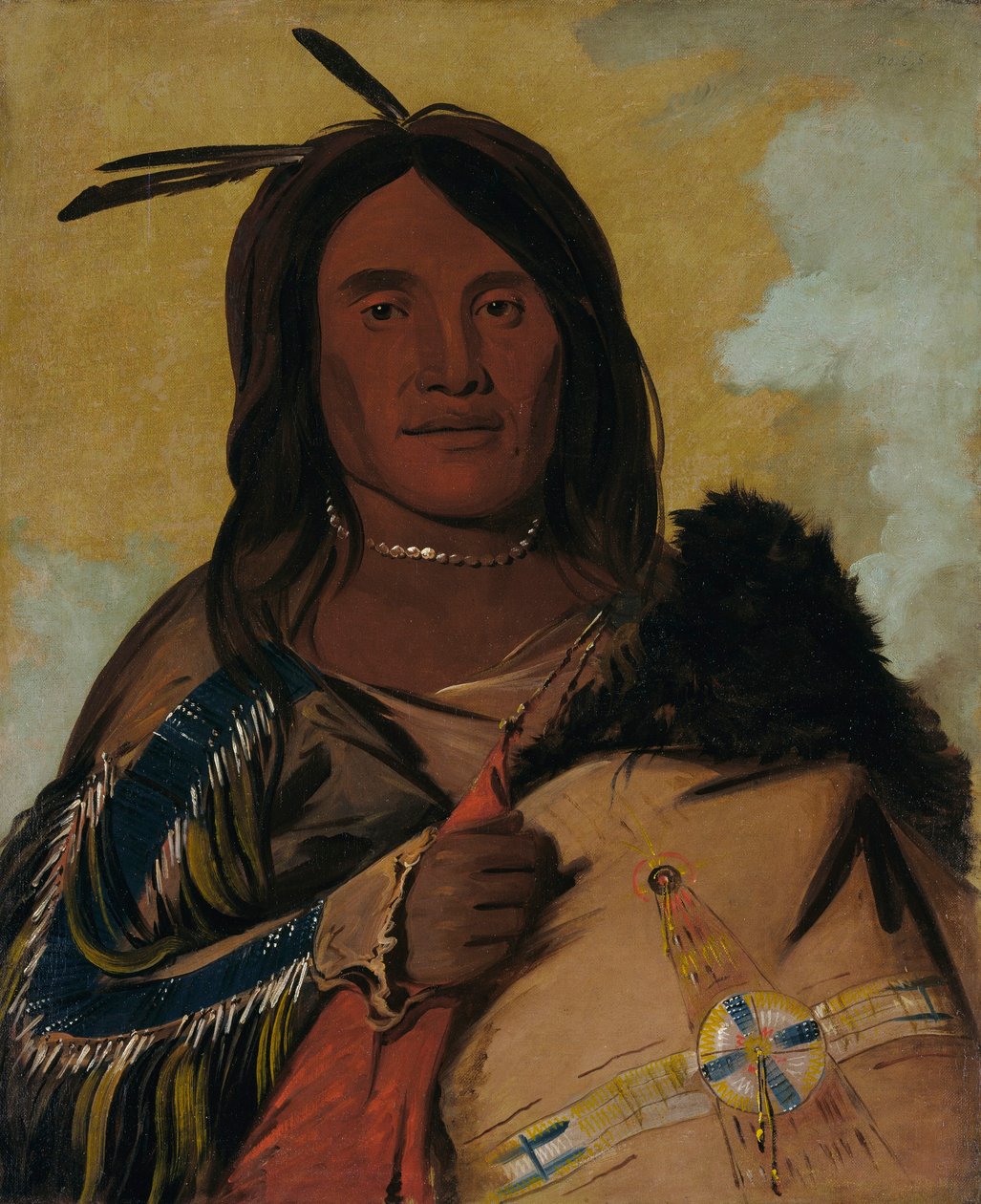 Ka-pés-ka-da, uomo delle conchiglie, un coraggioso Oglala da George Catlin