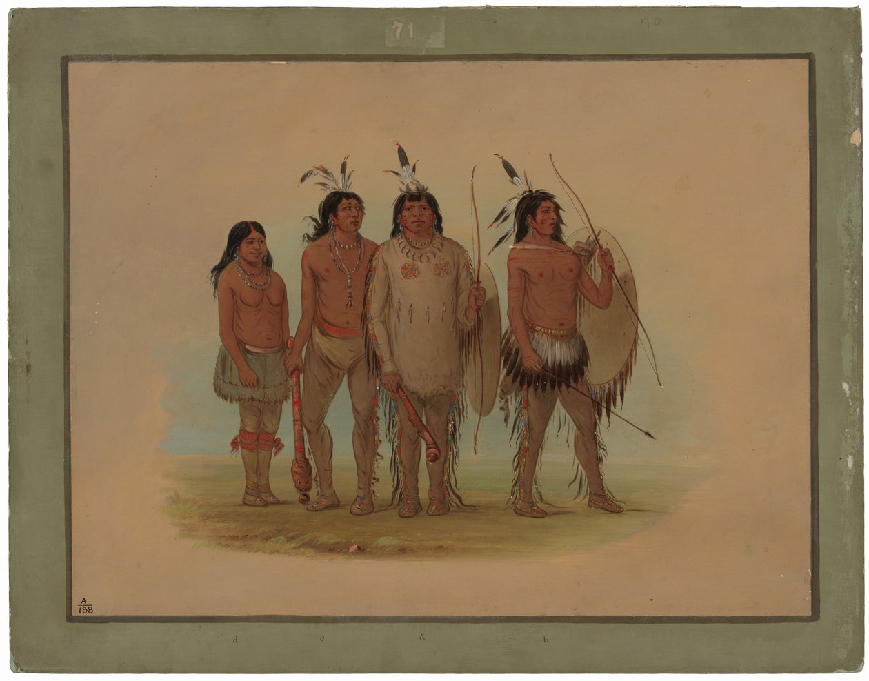 Capo Kiowa, sua moglie e due guerrieri da George Catlin