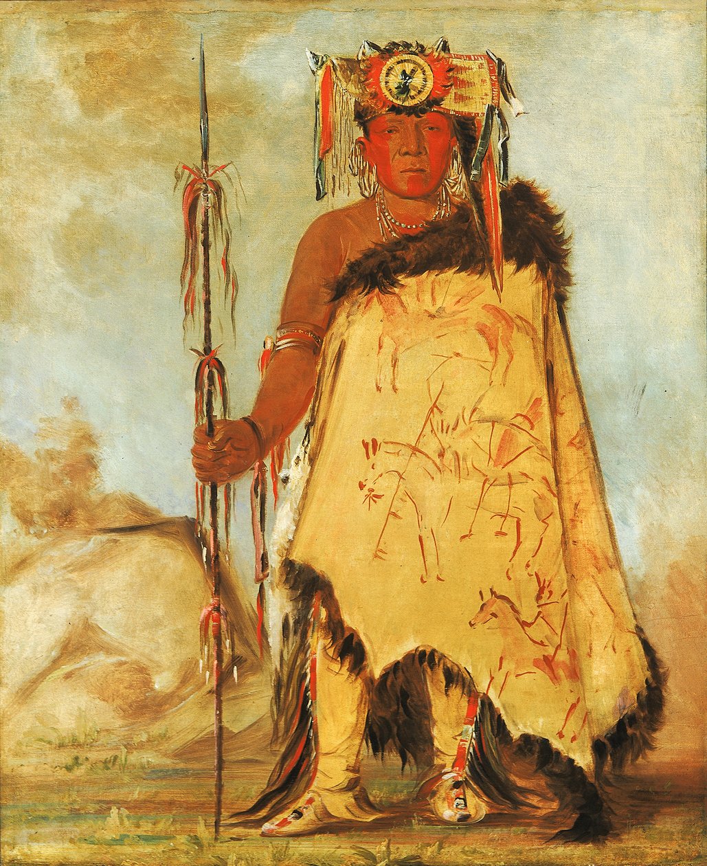 La-wée-re-coo-re-shaw-wee, Capo di Guerra, un Pawnee Repubblicano, 1832 da George Catlin