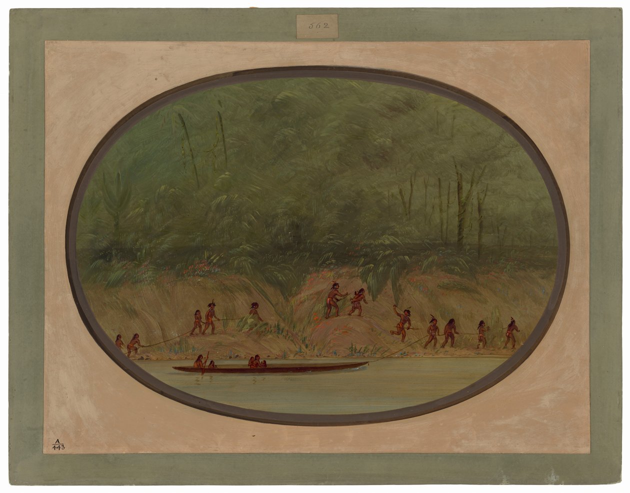 Gli indiani Lengua mentre risalgono le rapide del Rio Uruguay da George Catlin