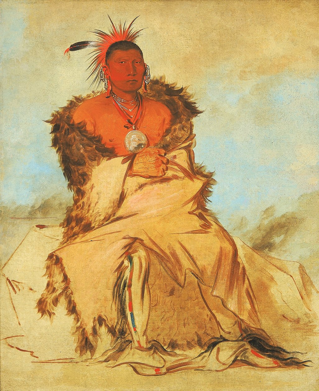 Loo-rá-wée-re-coo, Uccello che va alla guerra, un Tapage Pawnee da George Catlin