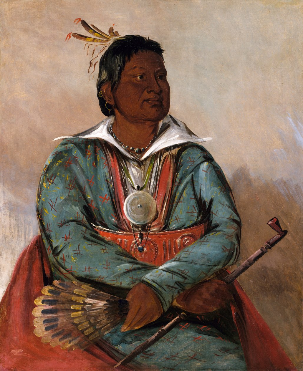 Mó-sho-la-túb-bee, Colui che spegne e uccide, capo della tribù, 1834 da George Catlin