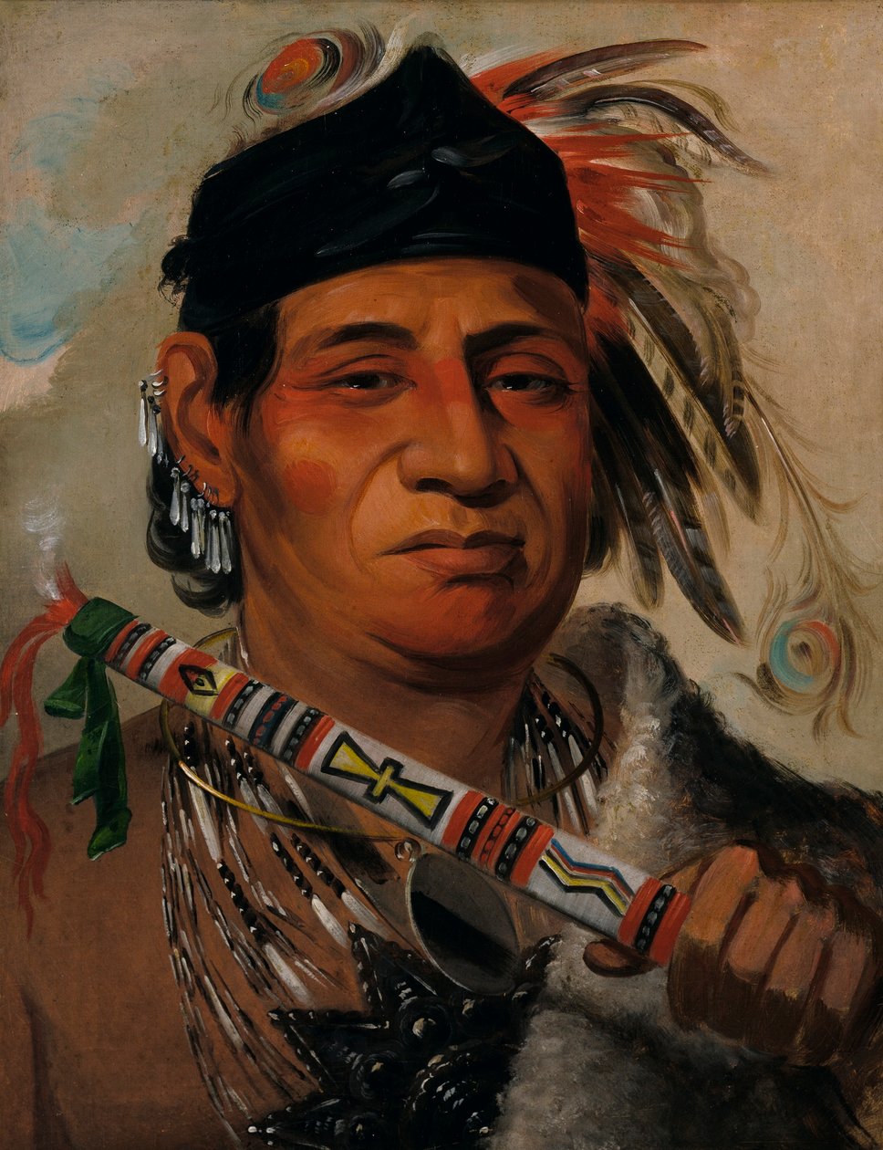 Mah-kée-mee-teuv, orso grizzly, capo della tribù da George Catlin