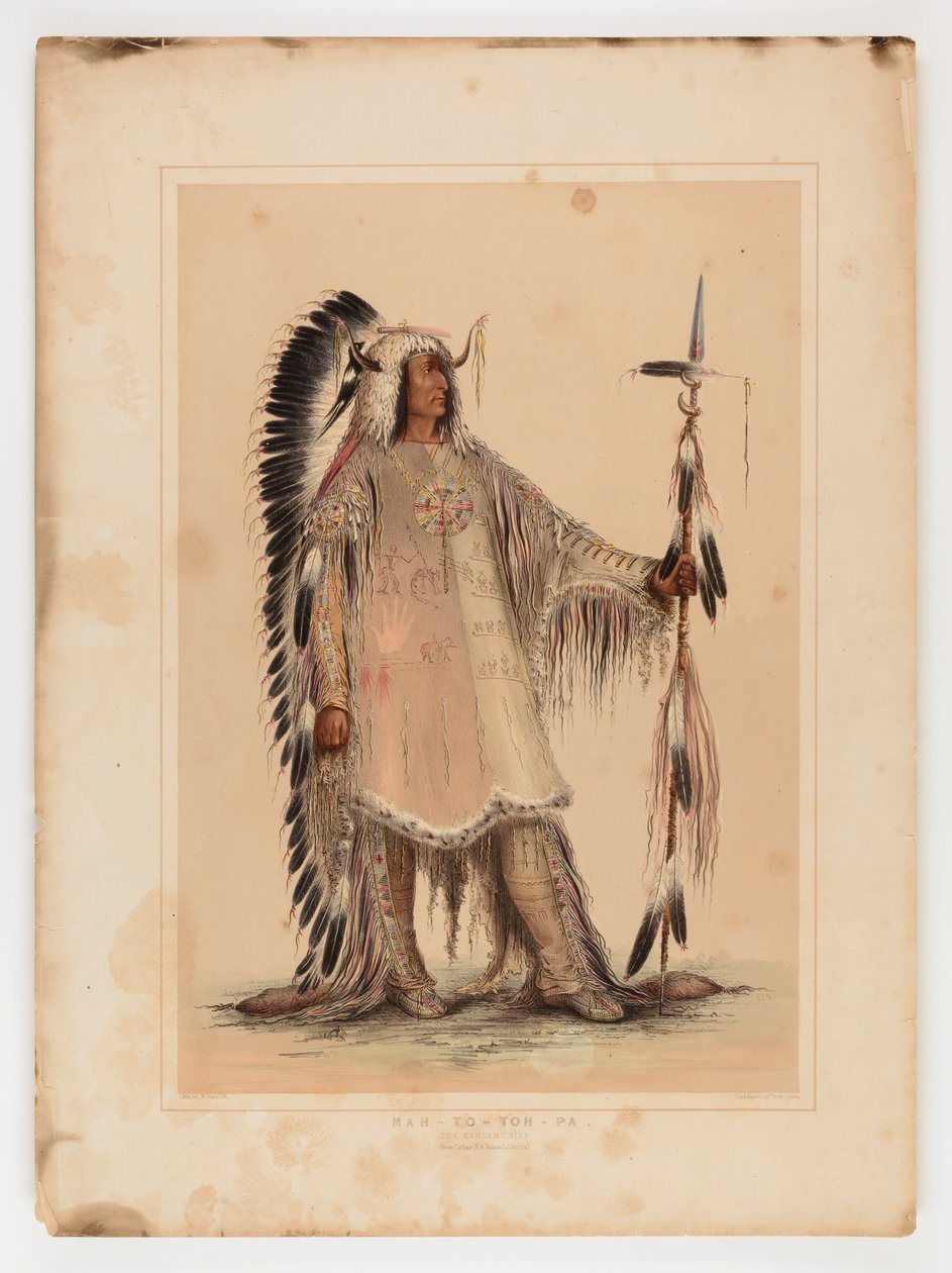 Mah-to-toh-pa, il capo Mandan da George Catlin