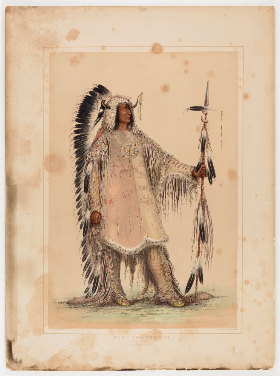 Mah-to-toh-pa, il capo Mandan da George Catlin