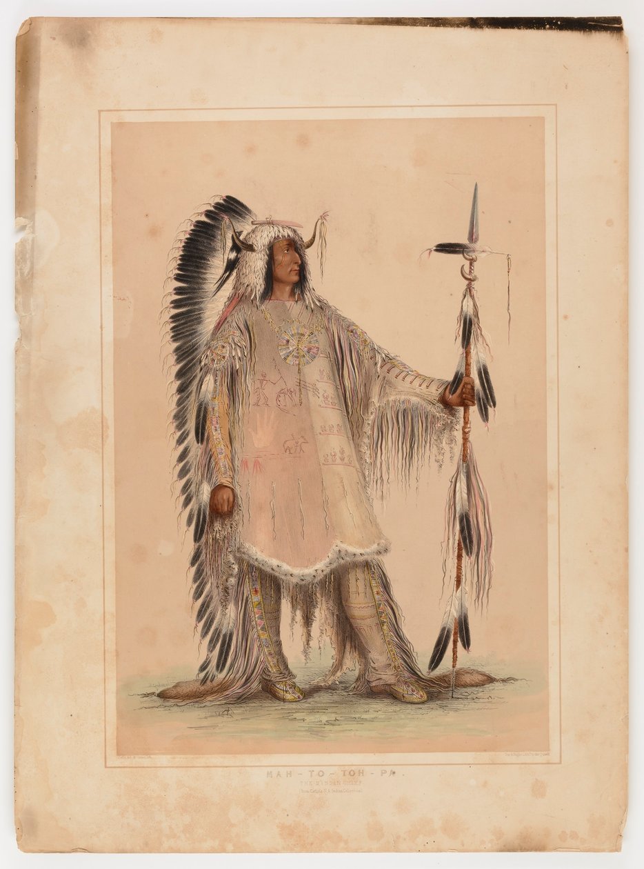 Mah-to-toh-pa, il capo Mandan da George Catlin