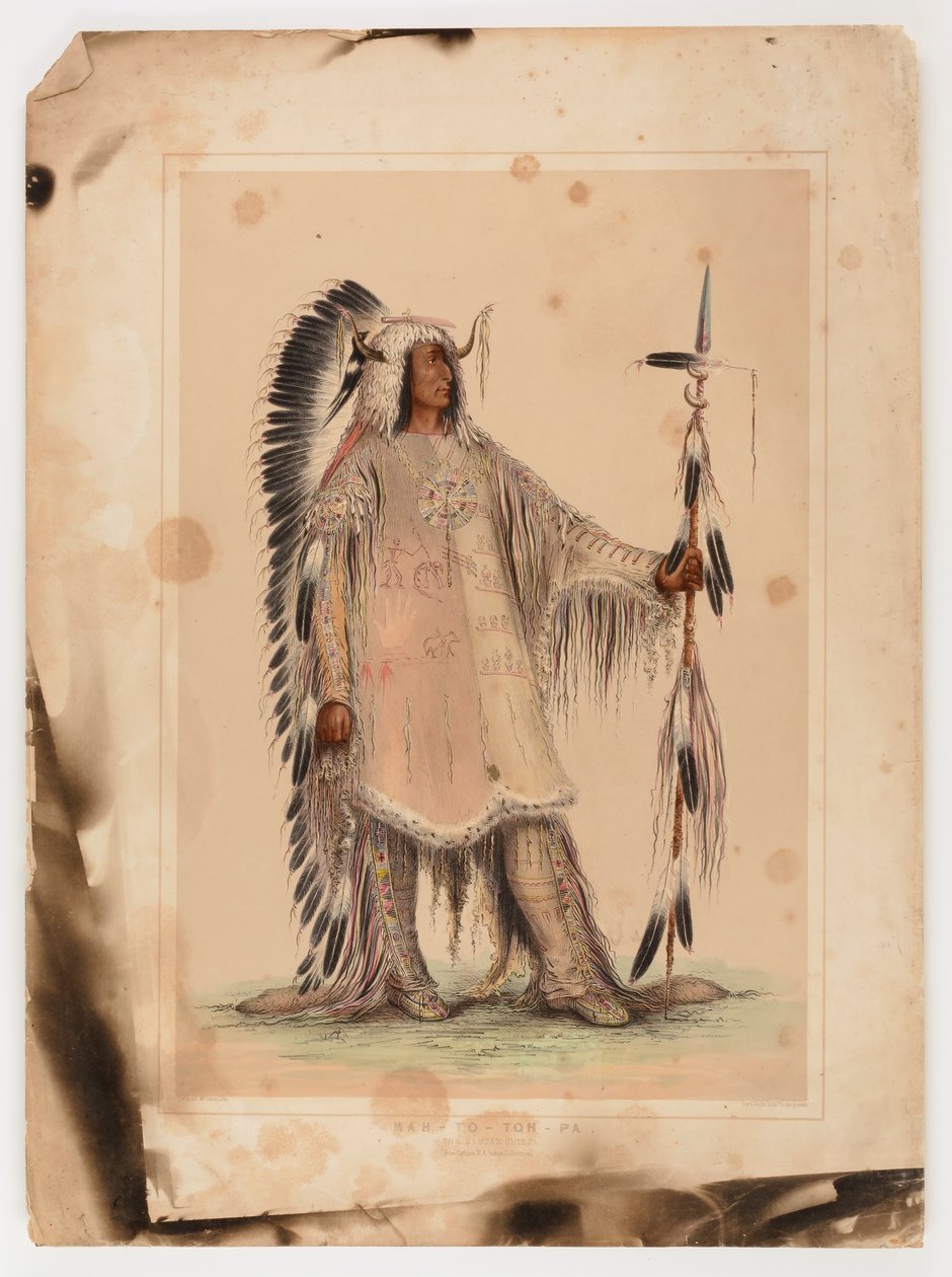 Mah-to-toh-pa, il capo Mandan da George Catlin