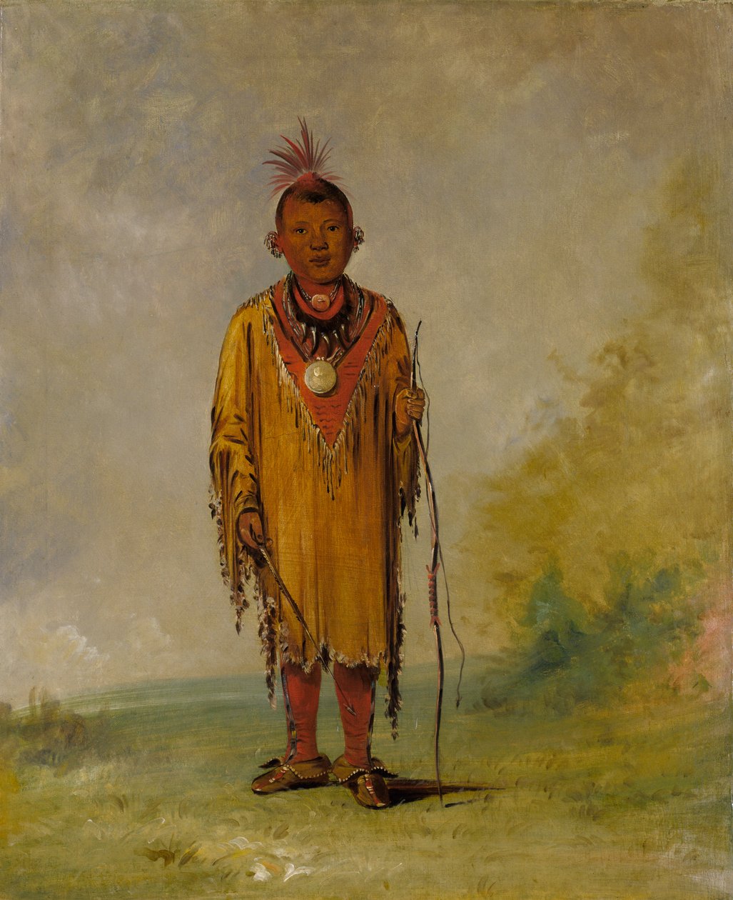 Me-sóu-wahk, Capelli di cervo, Figlio prediletto di Kee-o-kúk, 1835 da George Catlin