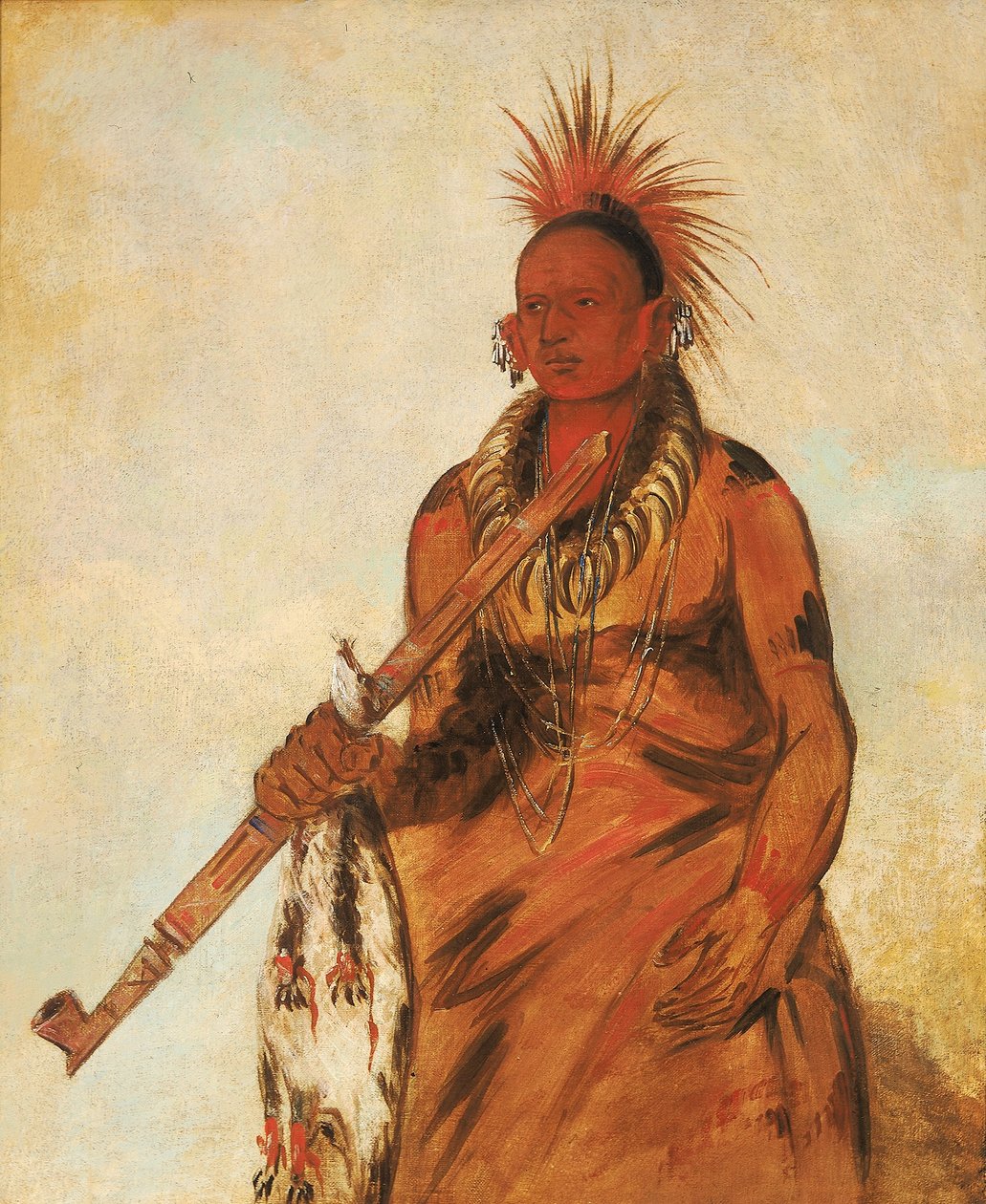 No-o-mún-nee, Cammina nella pioggia, un guerriero da George Catlin