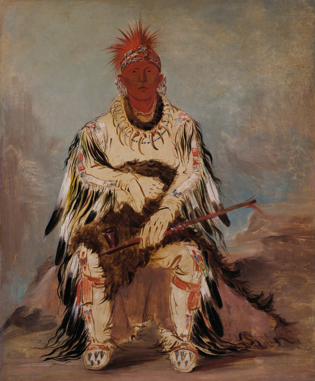 No-wáy-ke-súg-gah, Colui che colpisce due volte in una volta, un coraggioso da George Catlin