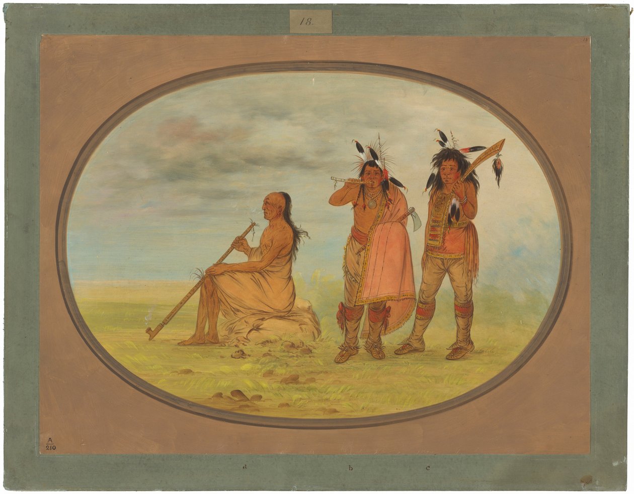 Anziano capo menomonie con due giovani corteggiatori da George Catlin