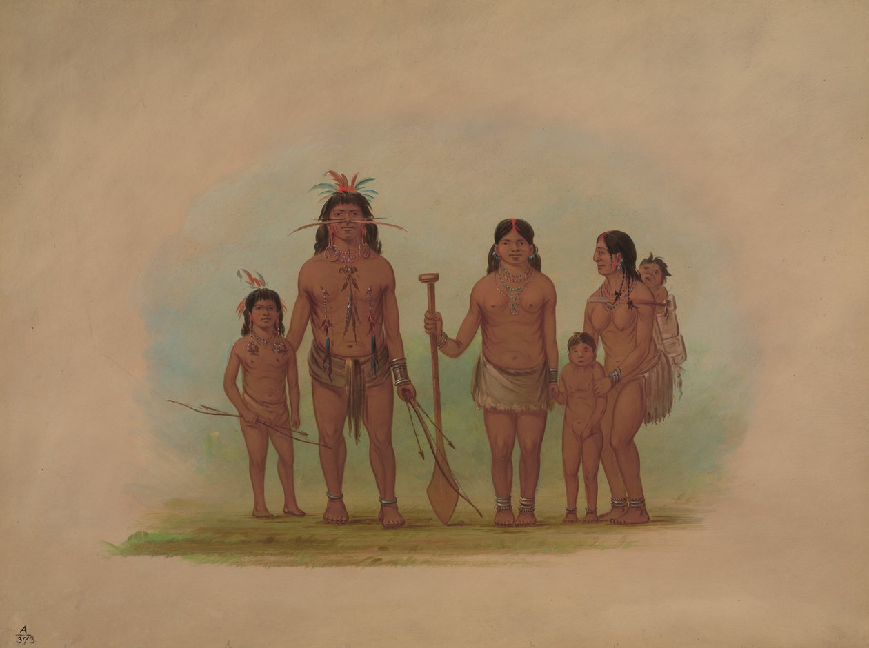 Capo Orejona e famiglia, 1854-1869 da George Catlin
