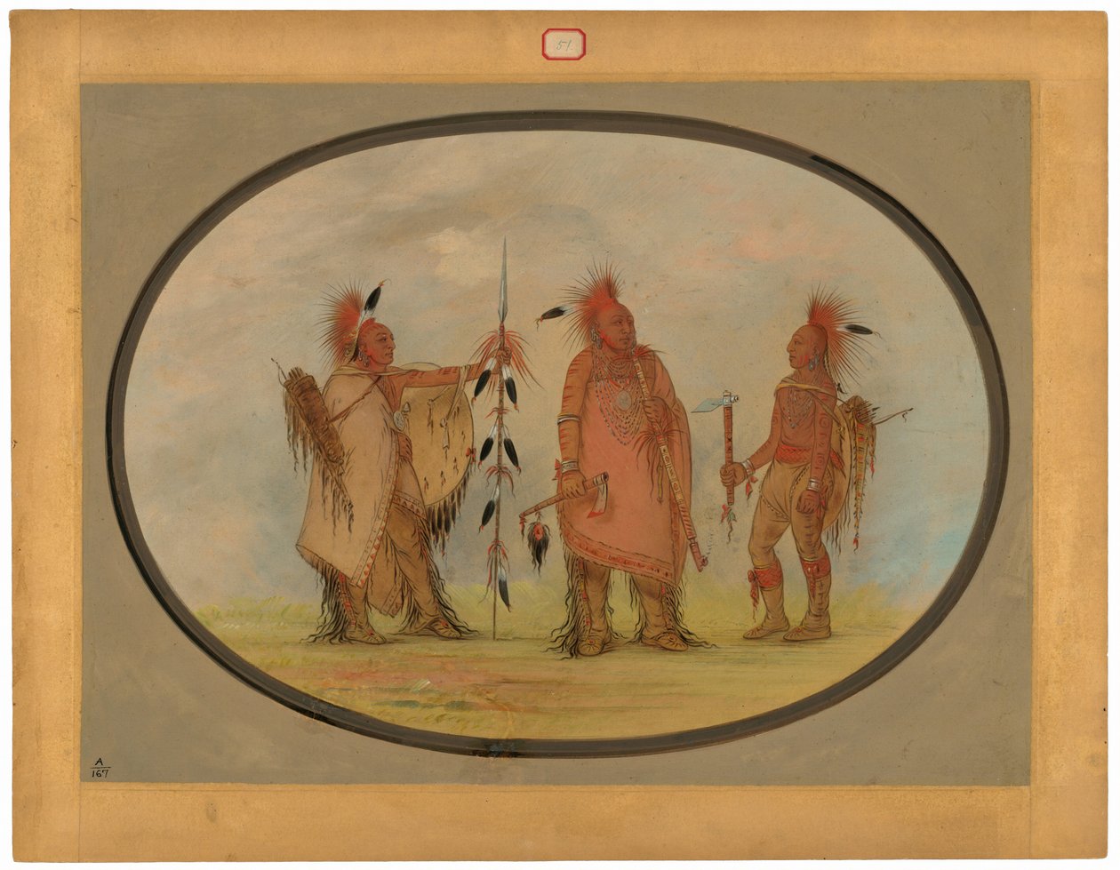 Capo Osage con Due Guerrieri da George Catlin