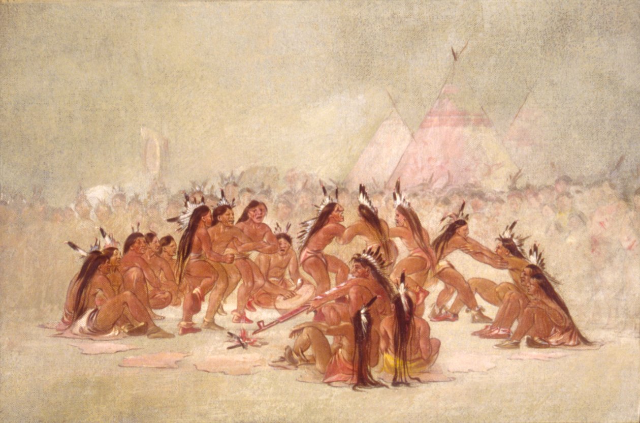 Danza della pipa, Assiniboine, 1835-1837 da George Catlin