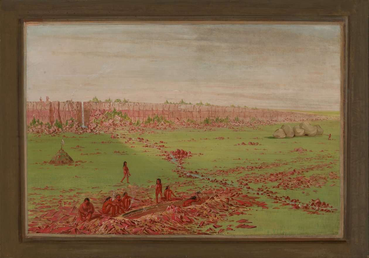 Cava di pietrisco sul Coteau des Prairies da George Catlin