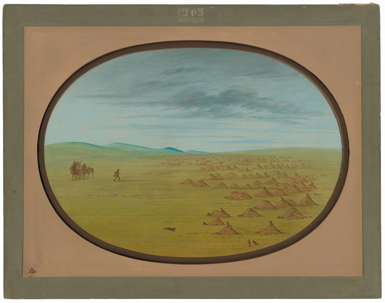 Villaggio di Cani della Prateria da George Catlin