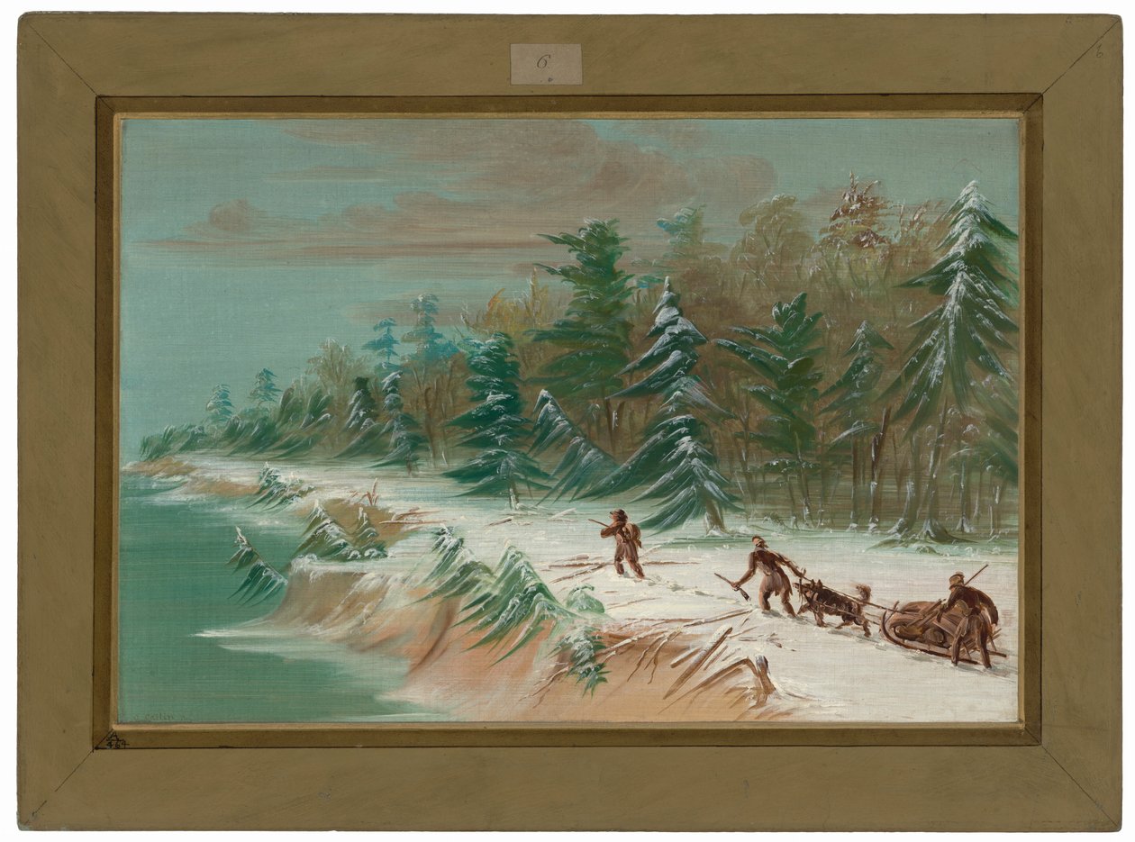 Ritorno a Fort Frontenac in slitta.  Febbraio 1679 da George Catlin