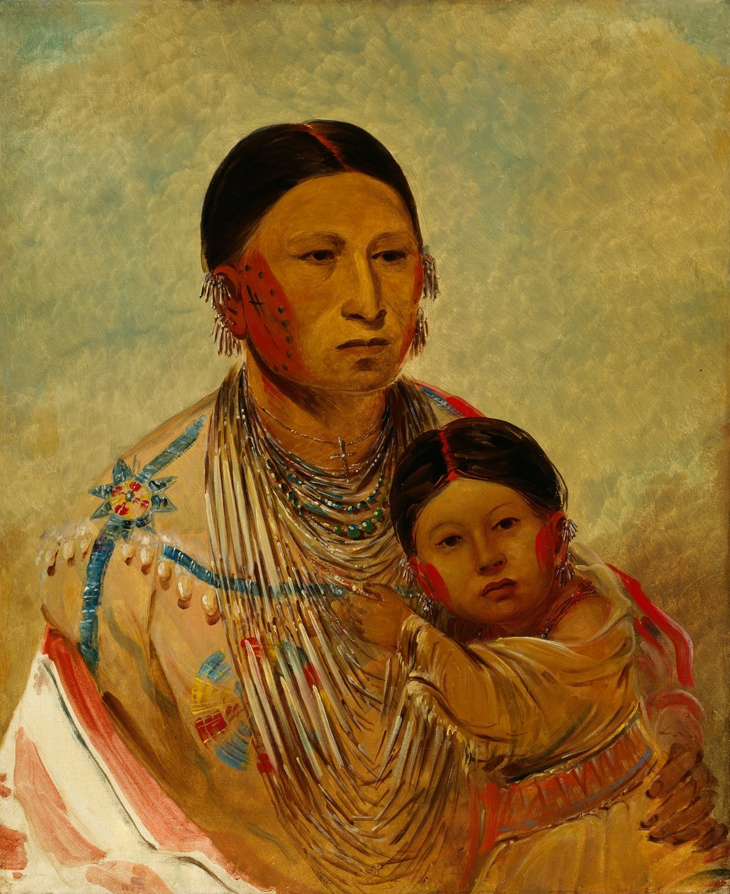 Ru-ton-ye-wee-ma, Piccione impettito, Moglie di Nuvola Bianca da George Catlin