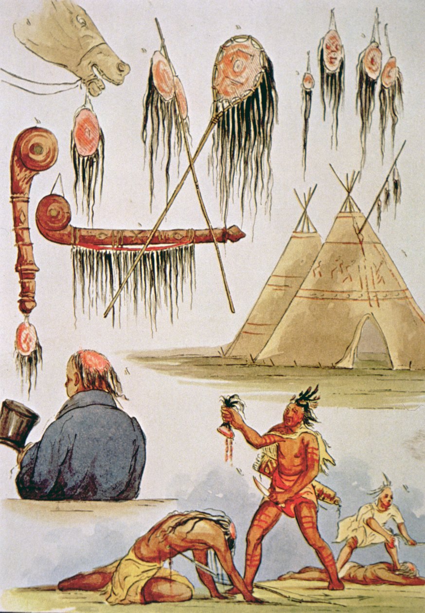 Scalping e uso decorativo degli scalpi da George Catlin