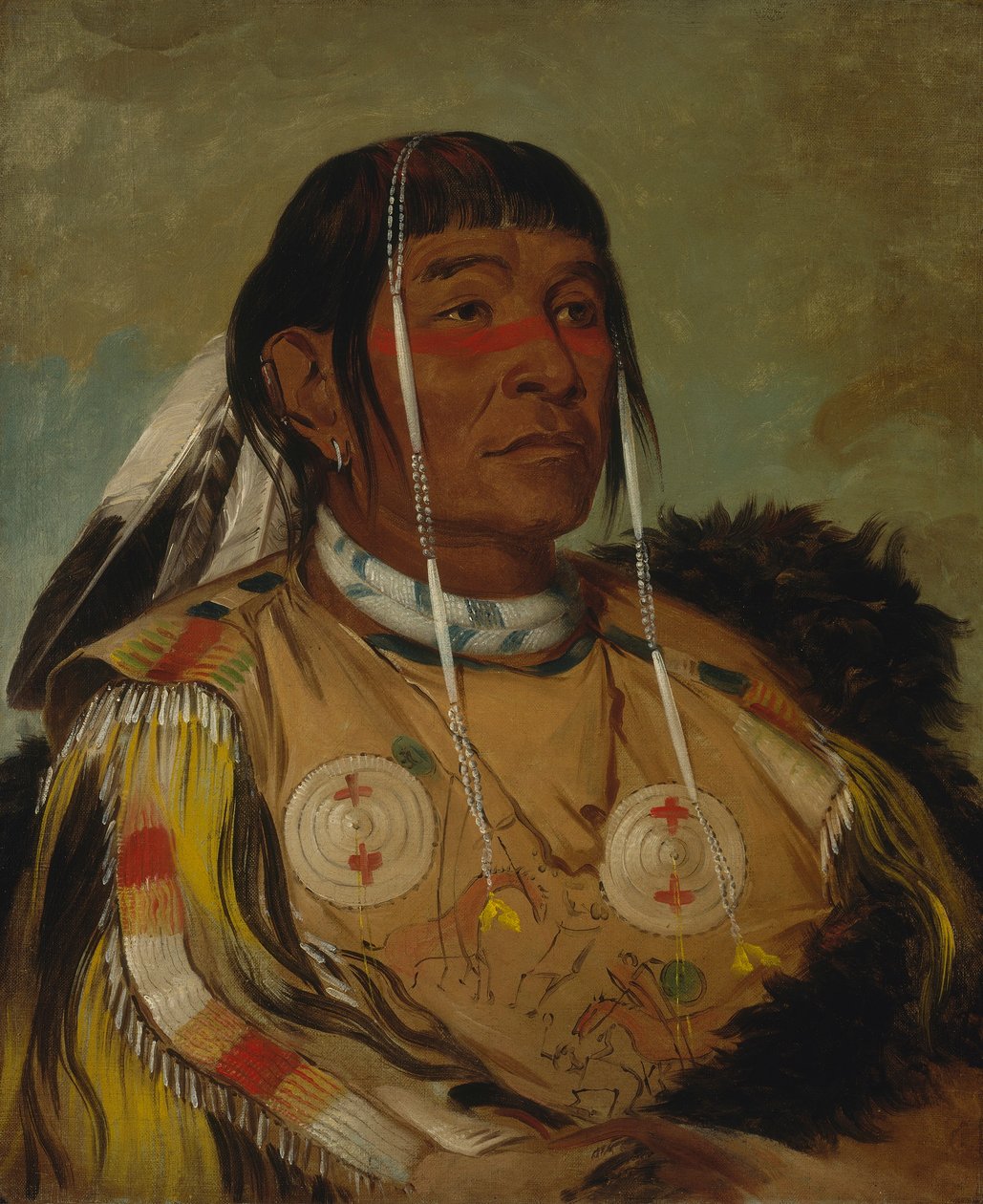 Sha-có-pay, Il Sei, capo degli Ojibwa delle pianure da George Catlin