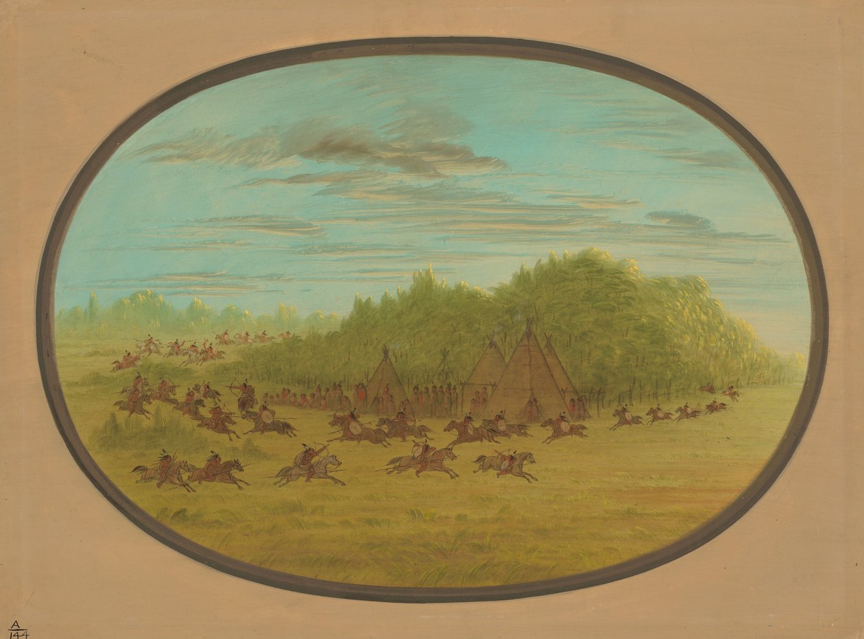 Finta battaglia dei Comanche, 1861-1869 da George Catlin