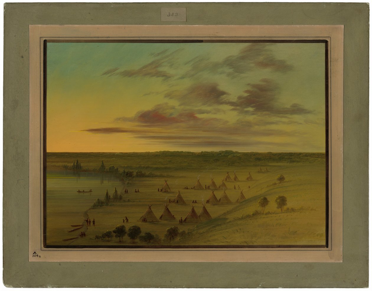 Villaggio Sioux - Lac du Cygne da George Catlin