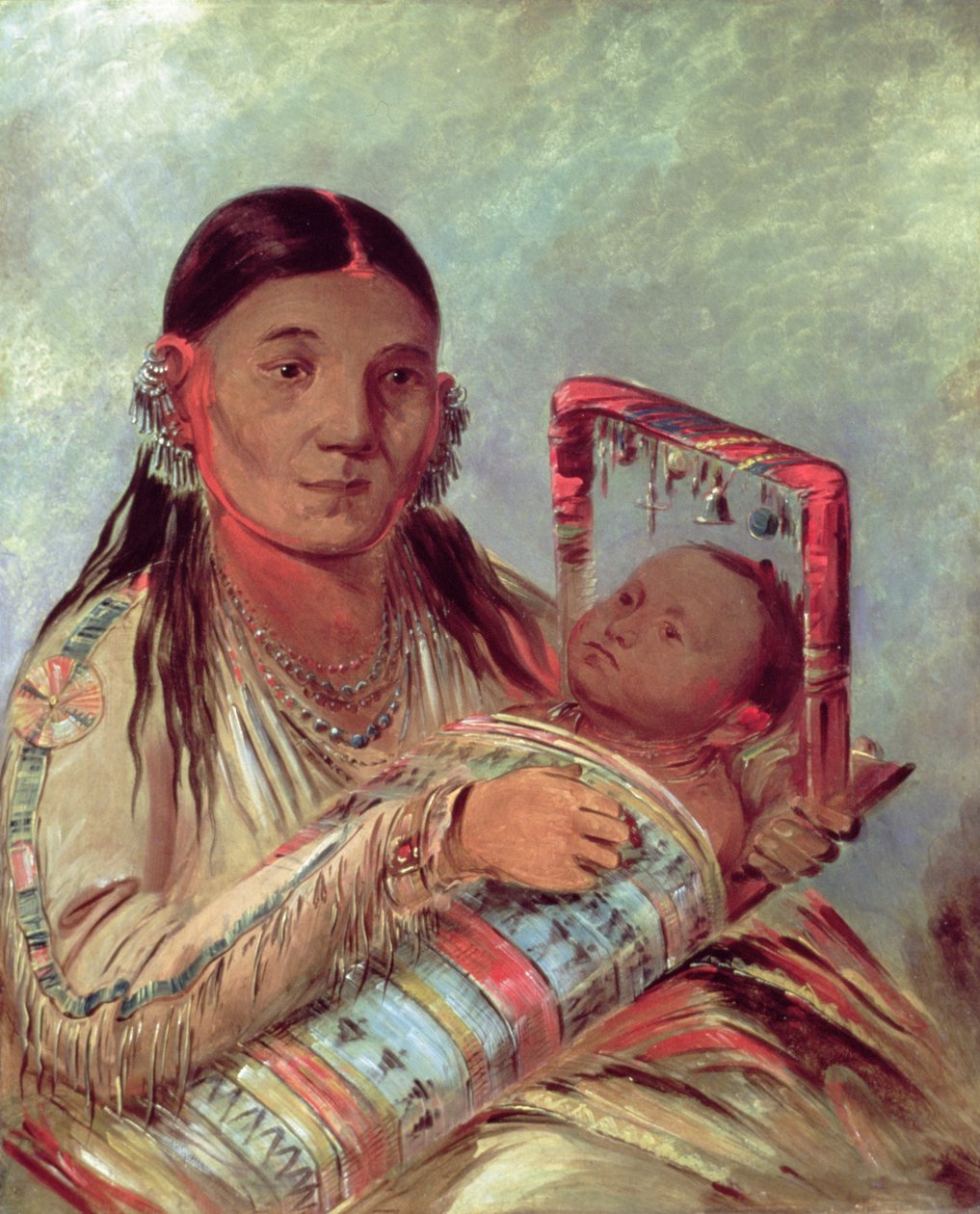 Madre e bambino Sioux, c.1830 da George Catlin
