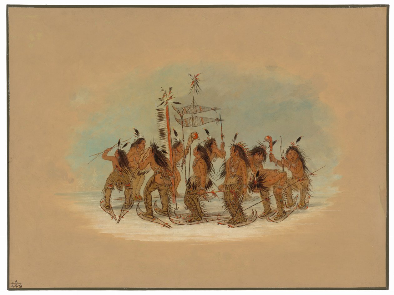 Danza con racchette da neve - Ojibbeway da George Catlin