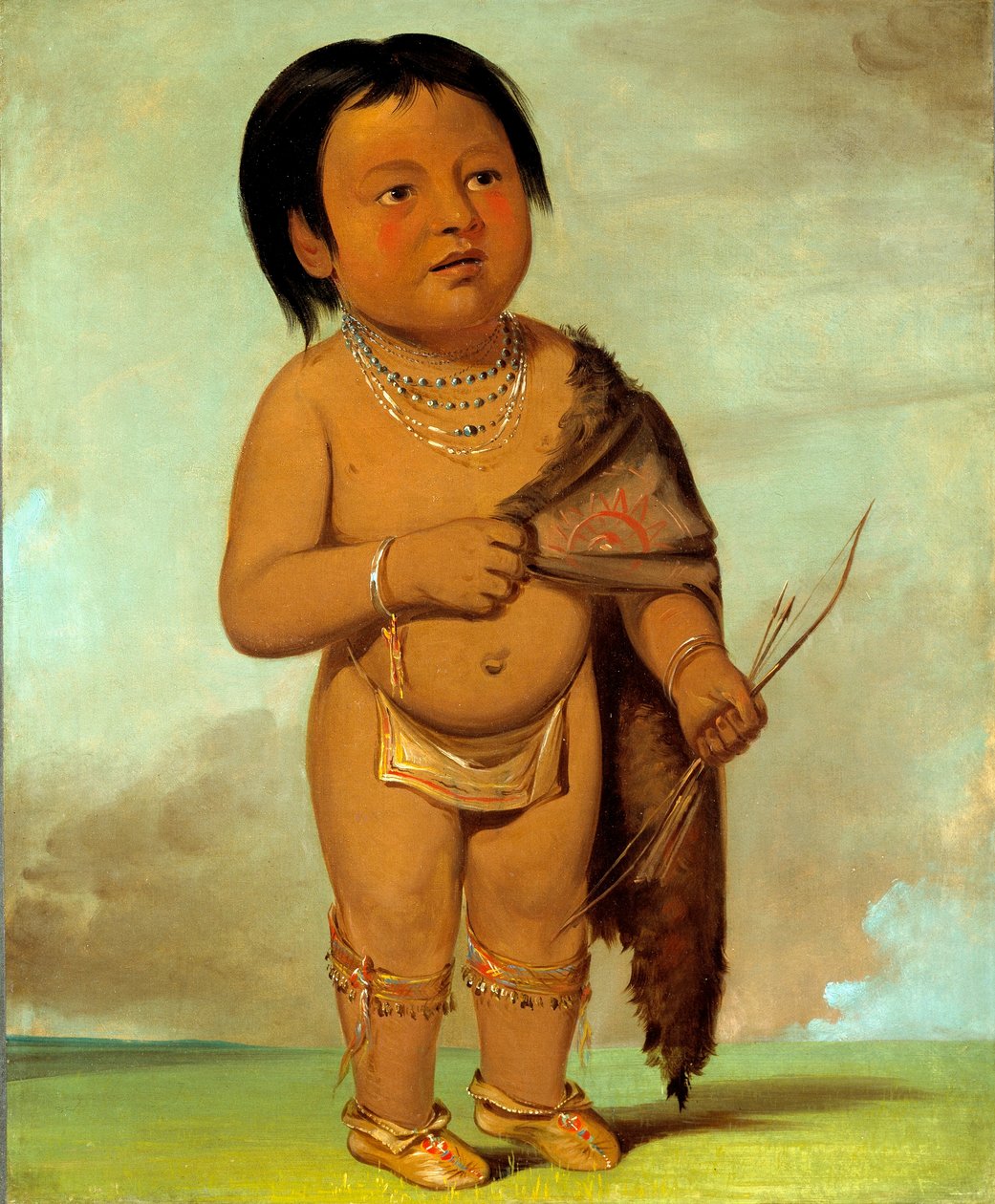 Tcha-aés-ka-ding, nipote del grasso della schiena del toro di bufala da George Catlin