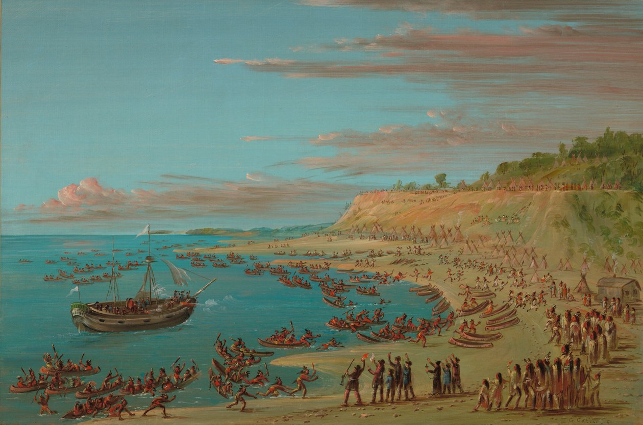 Il Grifone entra nel porto di Mackinaw. 27 agosto 1679 da George Catlin