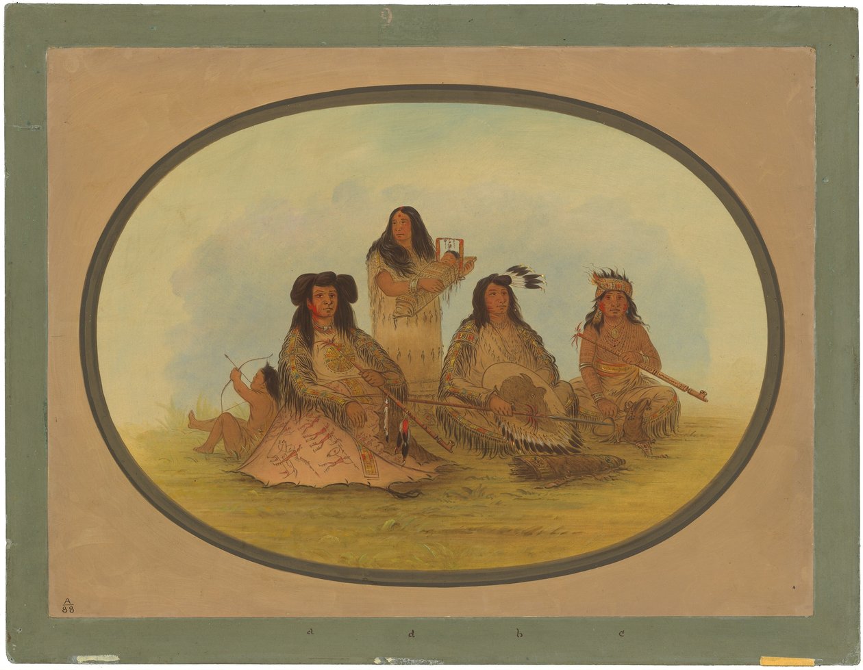 Il capo Sioux con diversi indiani da George Catlin