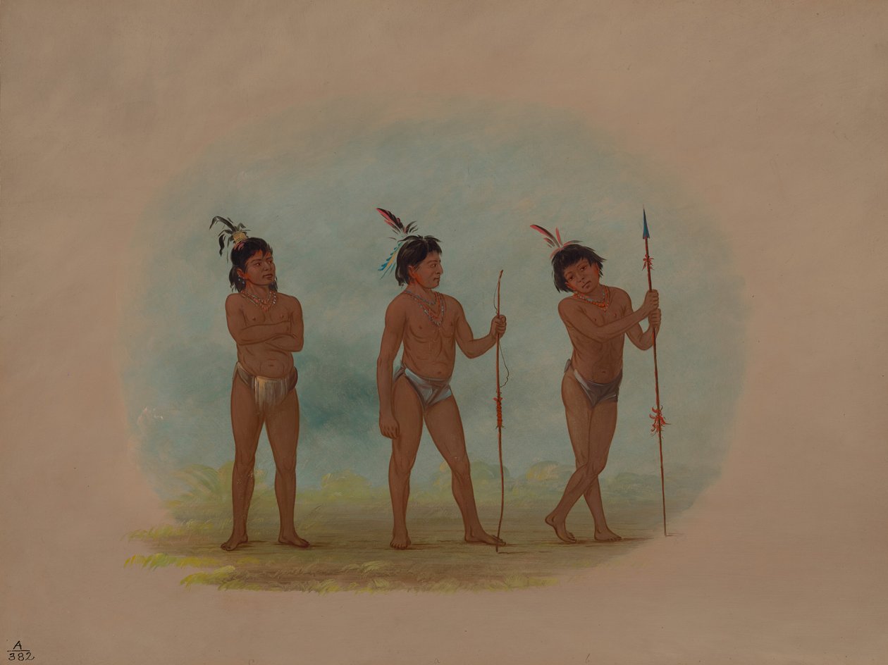Tre bambini Auca da George Catlin