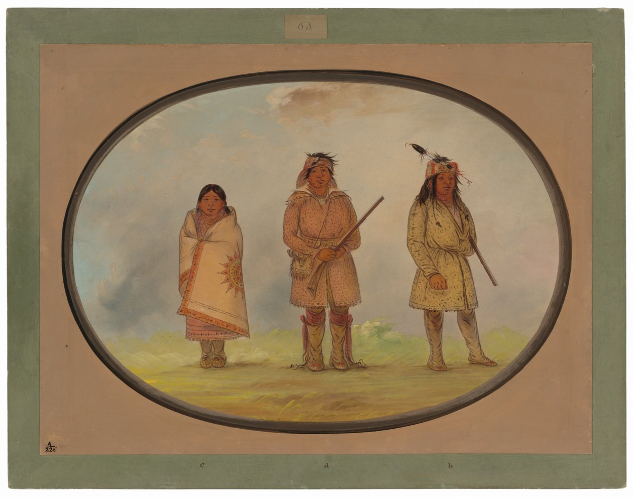 Tre indiani Delaware da George Catlin