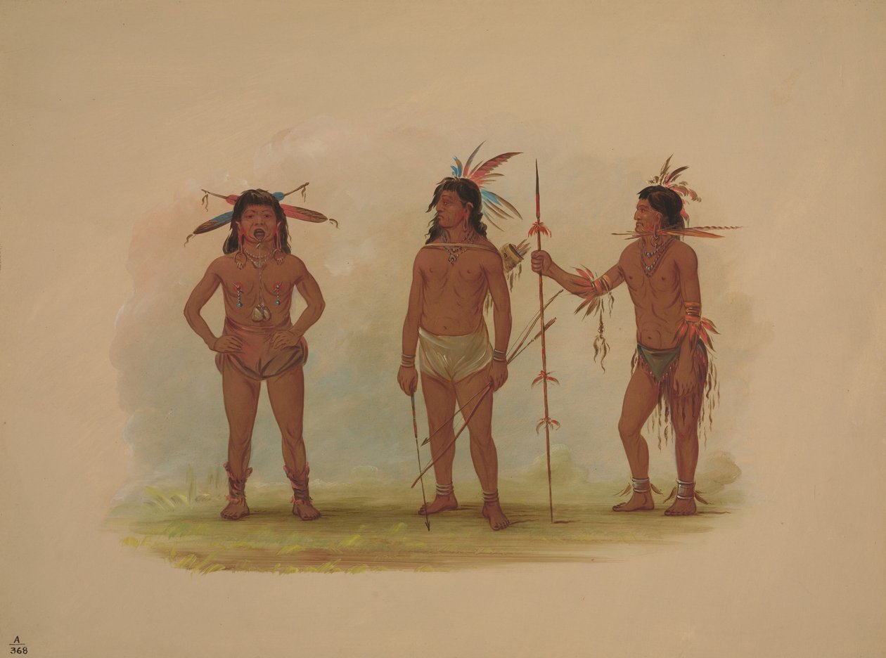 Tre uomini Omagua, 1854-1869 da George Catlin