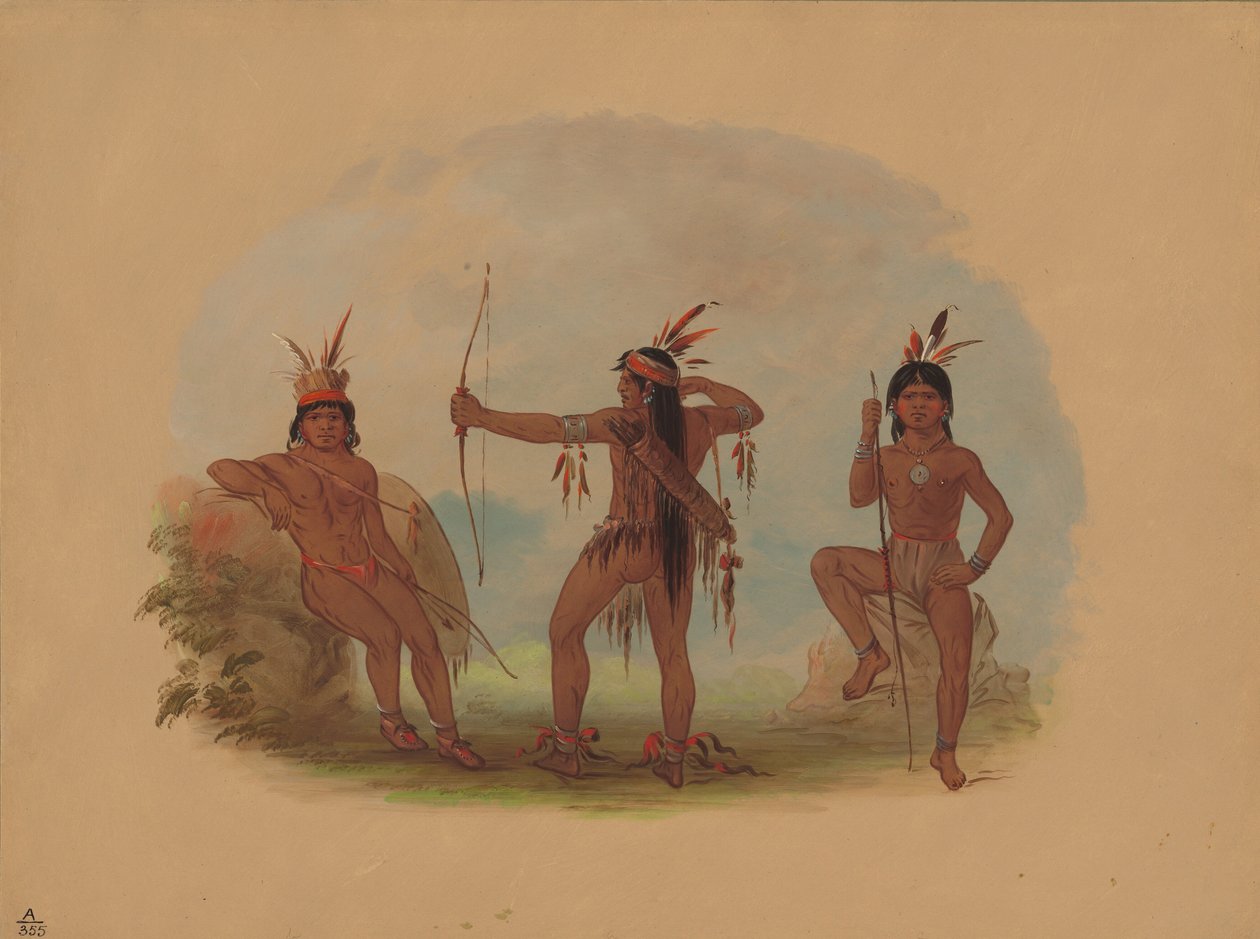 Tre indiani Woyaway, 1854-1869 da George Catlin