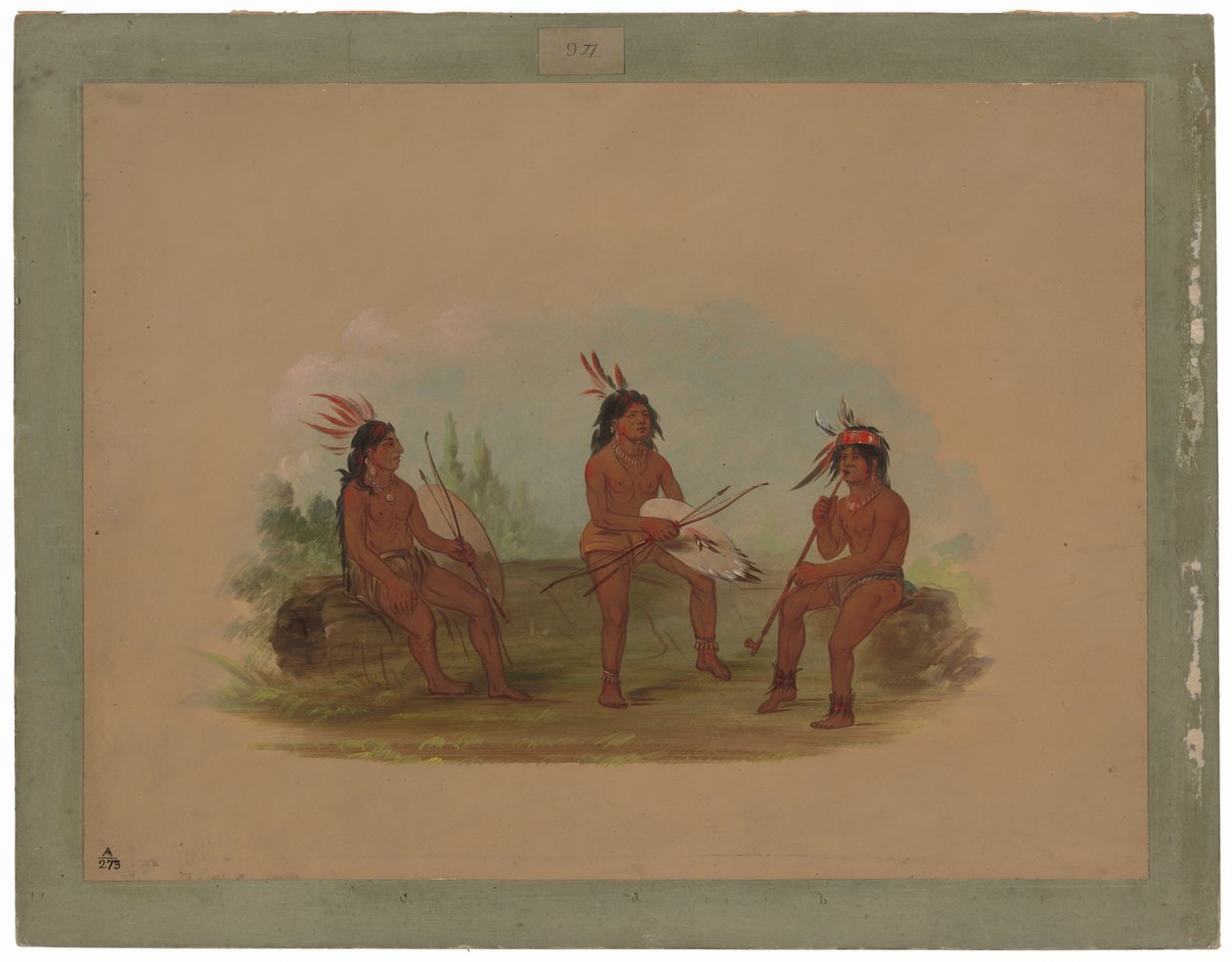 Tre giovani uomini Chinook da George Catlin