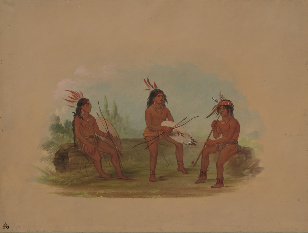 Tre giovani uomini Chinook da George Catlin