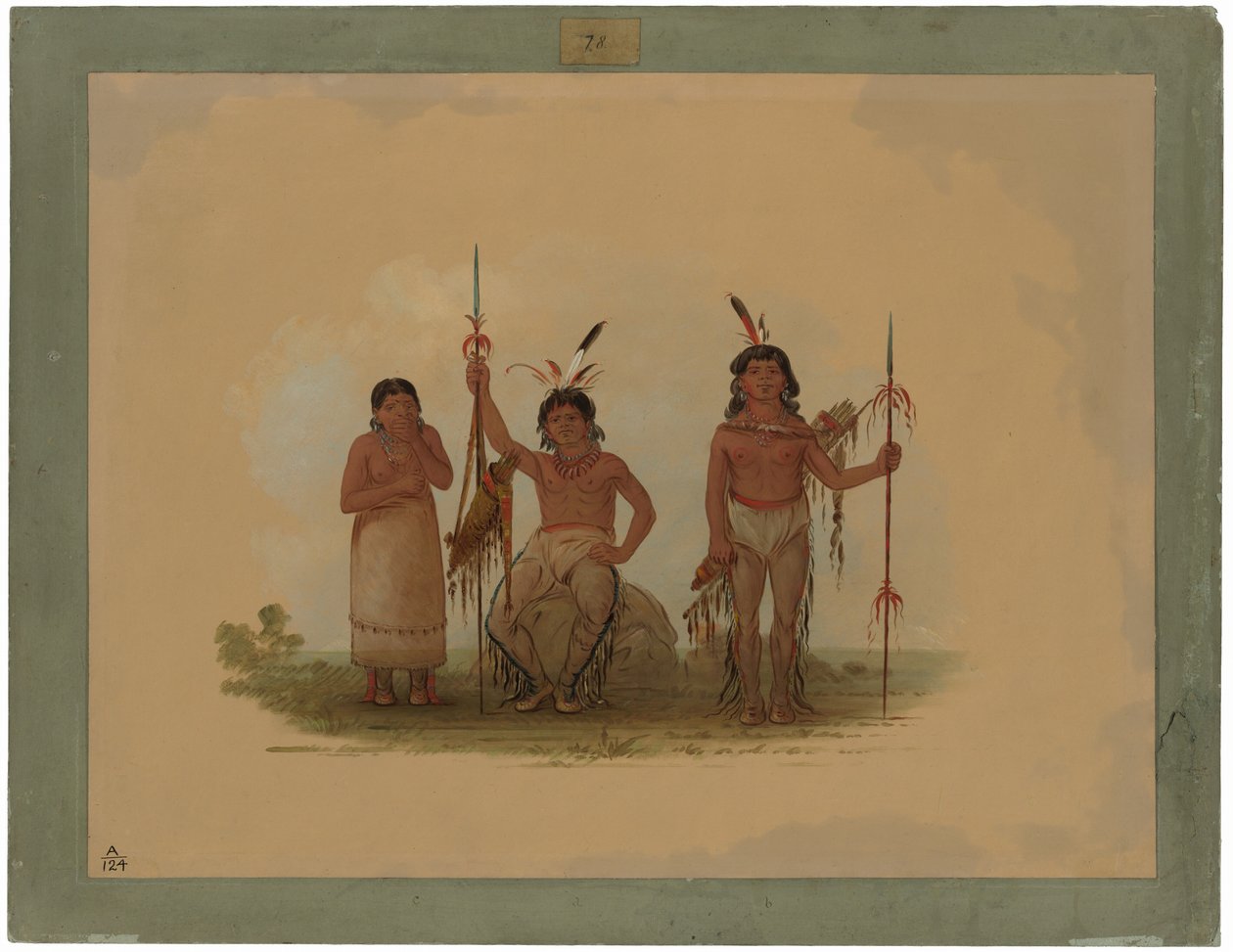Due Guerrieri Arapaho e una Donna da George Catlin