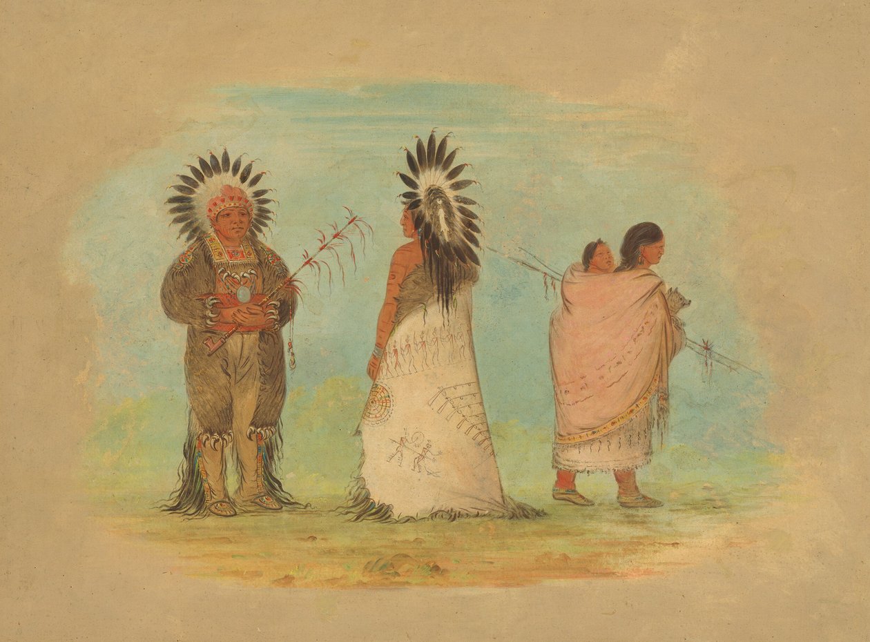 Due capi Ottoe e una donna, 1861-1869 da George Catlin