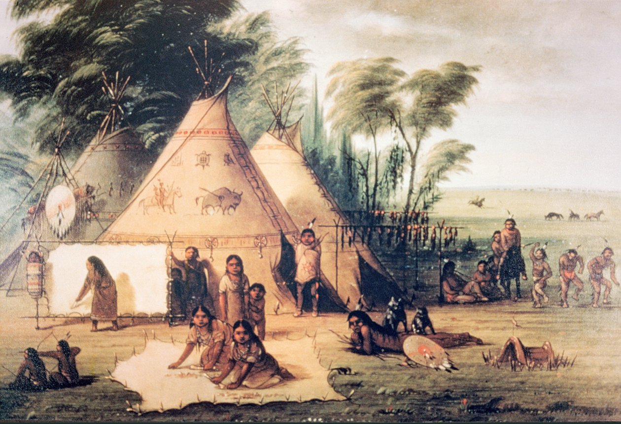 Villaggio della Tribù Sioux del Nord America da George Catlin