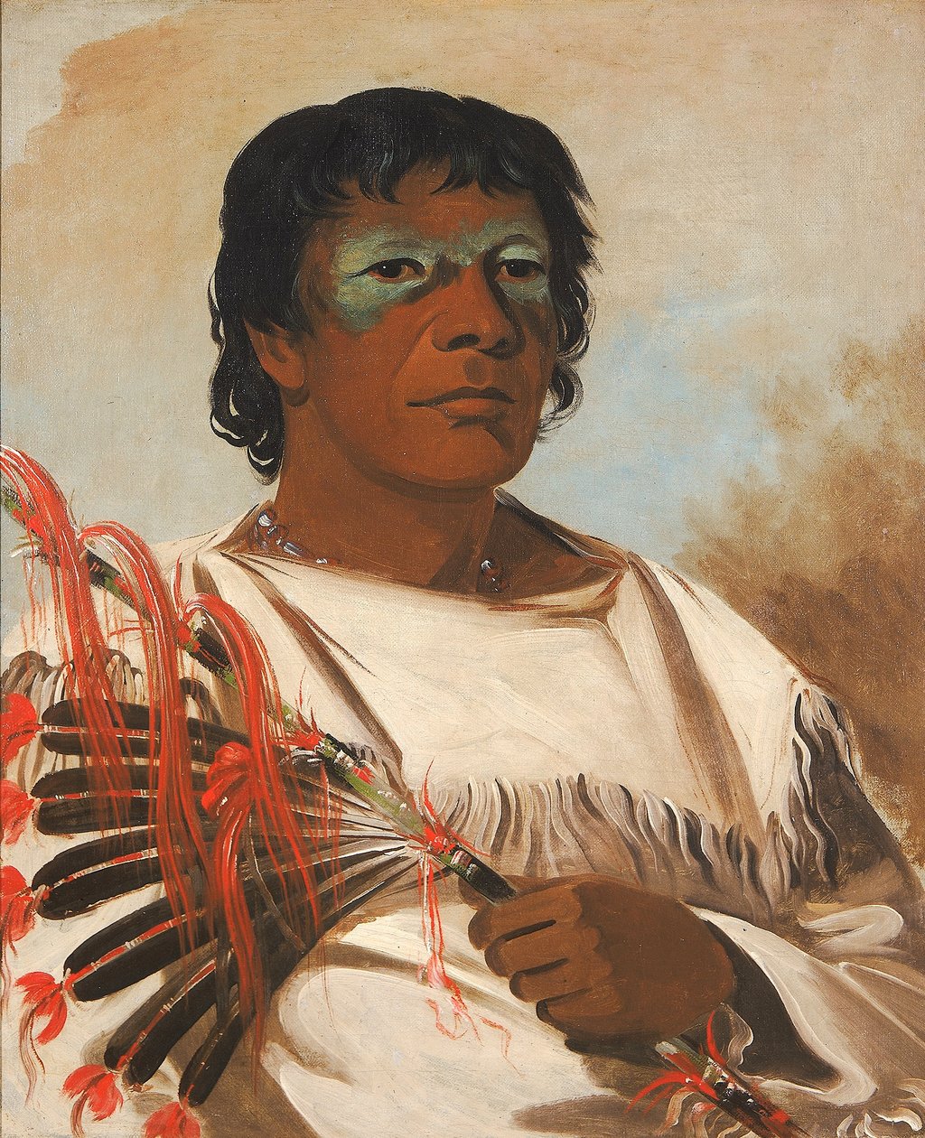 Wah-pe-kée-suck, Nuvola Bianca (detto il Profeta), consigliere di Falco Nero da George Catlin