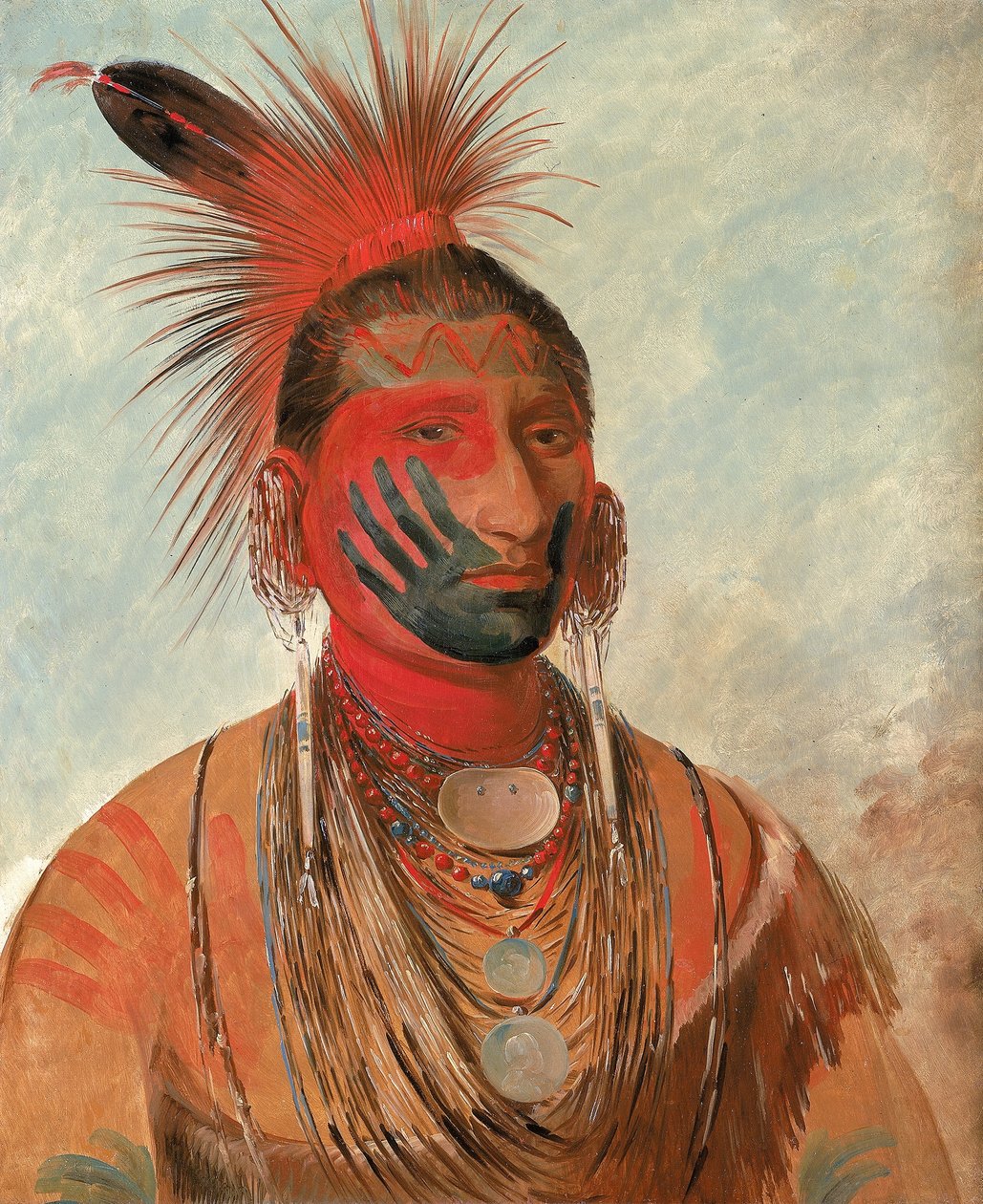 Wash-ka-mon-ya, il Danzatore Veloce, un guerriero da George Catlin